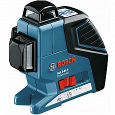 Нивелир линейный лазерный GLL 3-80P Bosch 1.5В/4батареи/30-120м/+-4град/3линии/360град/1/4", 5/8"_Z